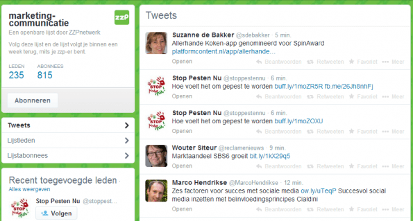 zzp twitterlijst