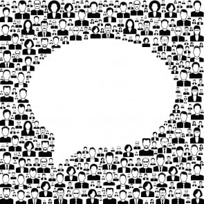 background people with speech bubble
