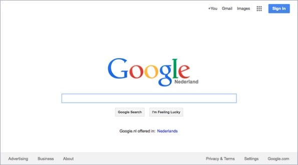 Google homepage