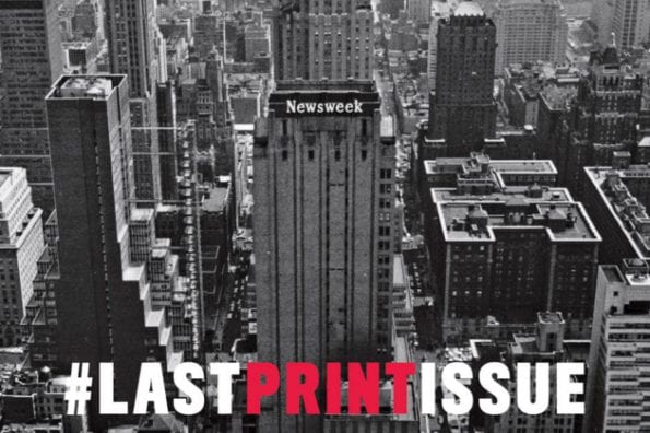 De voorkant van het laatste nummer van Newsweek, 31-12-2012.