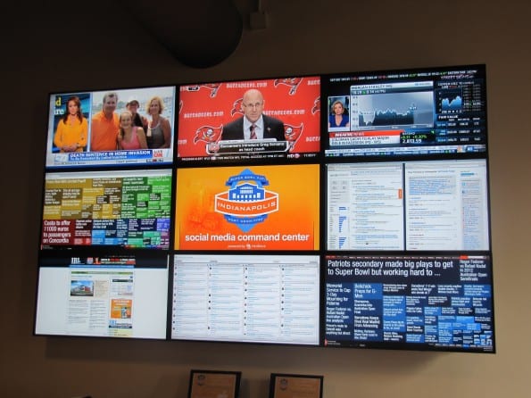 Het social media command center tijdens de Superbowl