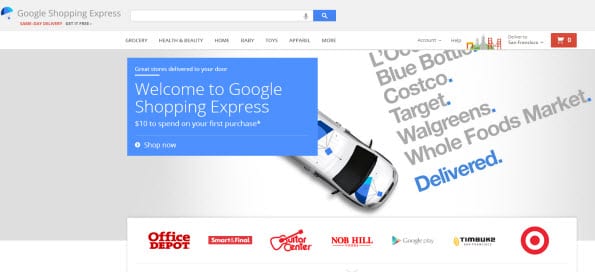 Google Shopping Express experimenteert op kleine schaal in onder andere San Francisco.