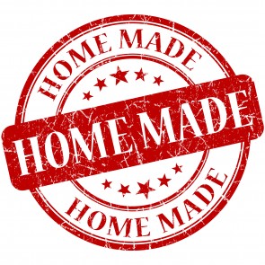 home made red round isolated stamp