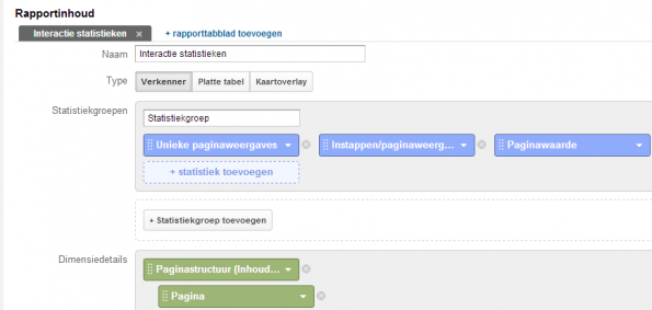 rapport paginagroepen