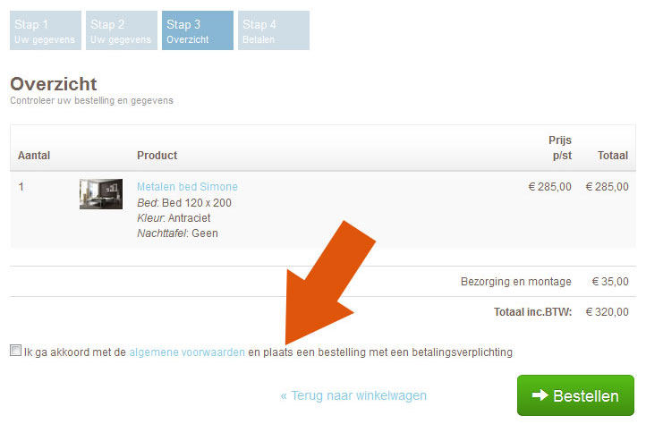 bestellen met betaalplicht