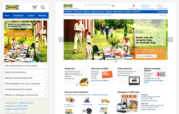 IKEA.nl voor mobiel en desktop