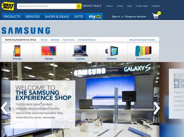 Samsung online shop-in-shop
