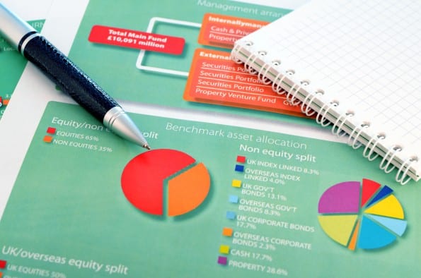Diary and pen over annual report