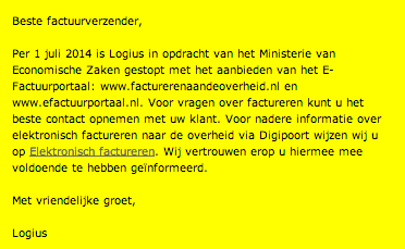 Screenshot homepage e-factureren