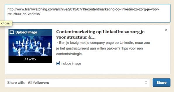 Upload image LinkedIn