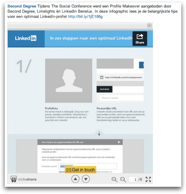 Voorbeeld Slideshare-update