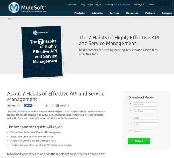 Mulesoft-landingspagina