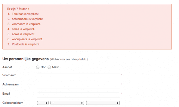 Vermijd 'error puke'
