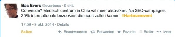 tweet praktijkvoorbeeld hartmanevent
