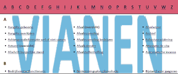 A-Z reeks Vianen toptaken website