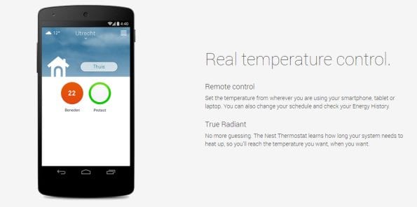 Smartphone als afstandsbediening en controle van energieverbruik