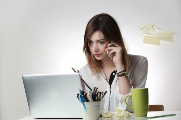 Woman working at office desk