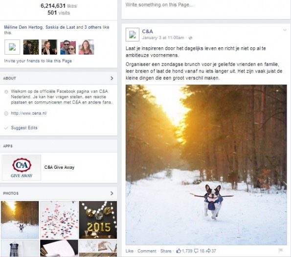 C&A facebook engagement