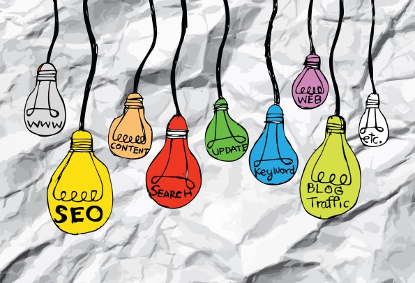 Seo Idea SEO Search Engine Optimization on crumpled paper