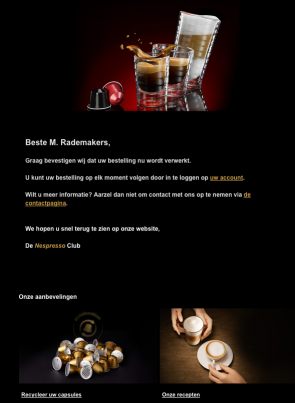 Nespresso bedankt