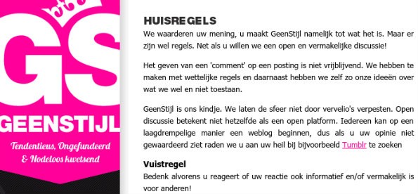 huisregels geen stijl