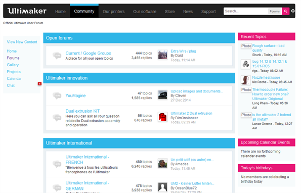 Het forum van Ultimaker