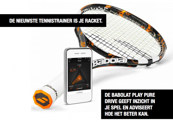 De nieuwste tennistrainer is je racket. De babolat play pure drive geeft inzicht in je spel en adviseert hoe het beter kan.