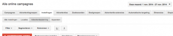 Advertentieplanning instellen