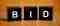 bid word on black block