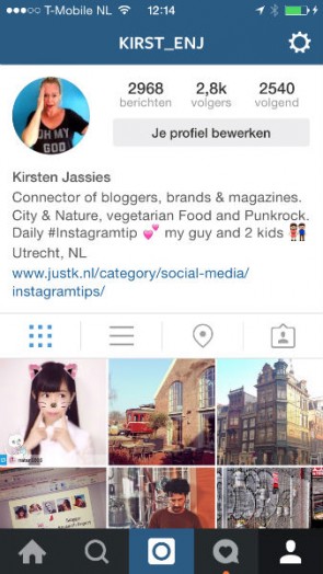 Instagram account van Kirsten Jassies