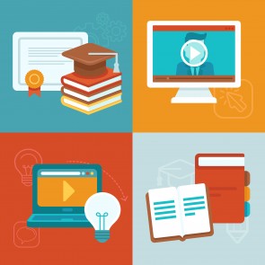 Vector online education concepts