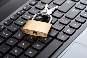 Padlock on keyboard