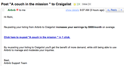 Airbnb Craigslist Growth Hack