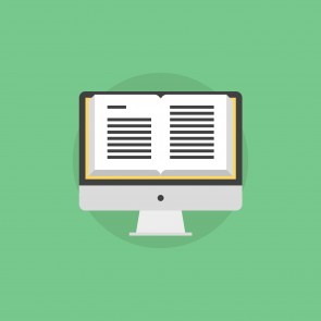 Online book flat icon illustration
