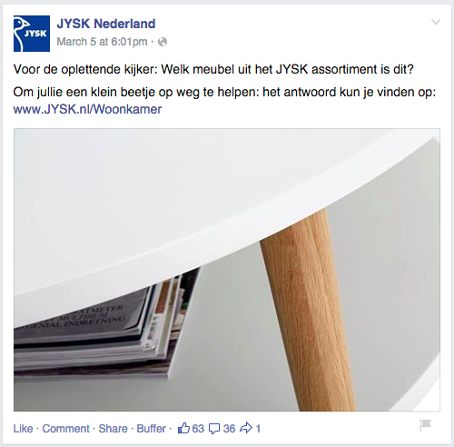 Jysk webbezoek bericht