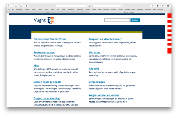 Schermafdruk: gemeente Vught met actueel onderwerp boven toptaken