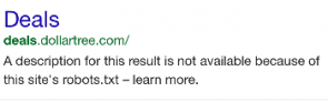 Robots.txt melding in Google Mobile