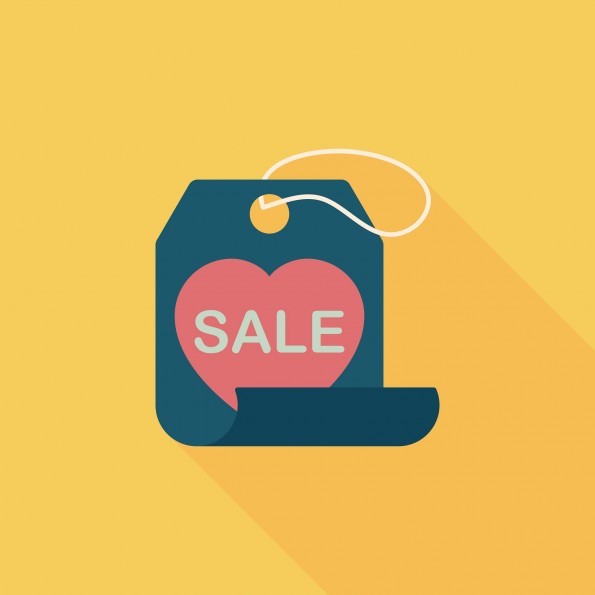 Valentine's Day SALE flat icon with long shadow,eps10