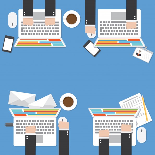Concept of teamwork,business project or office with employees.