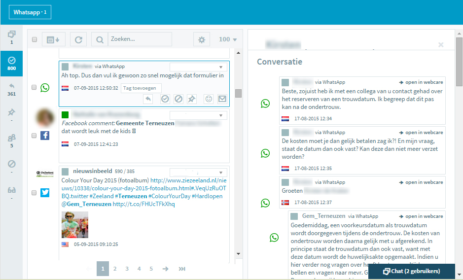 WhatsApp in online media monitor OBI4wan