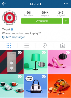 Instagram bio van Target.