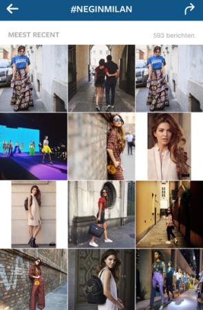 Negin in Milan op Instagram.