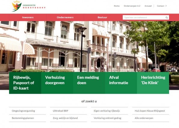 screendump homepage gemeente oegstgeest
