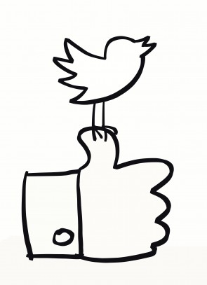 Hand drawn social media icons in black & white
