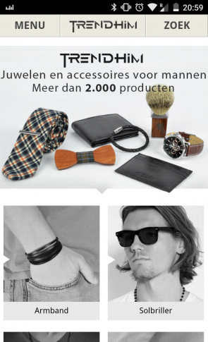 Trendhim mobiele website