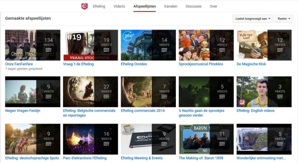 Efteling-youtube-playlists