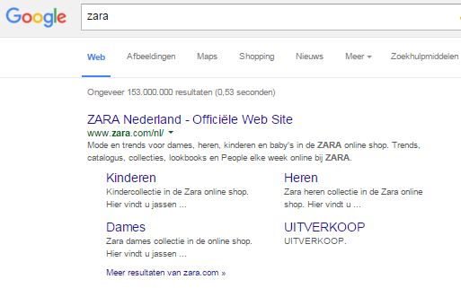 Indexatie Subfolder Zara