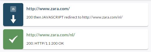 Voorbeeld Redirects Zara
