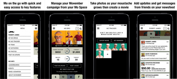 Movember: campagne platform op de mobiel