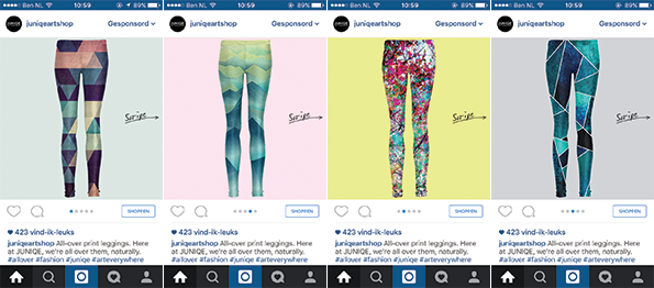 Junique Art Shop Instagram carousel ad
